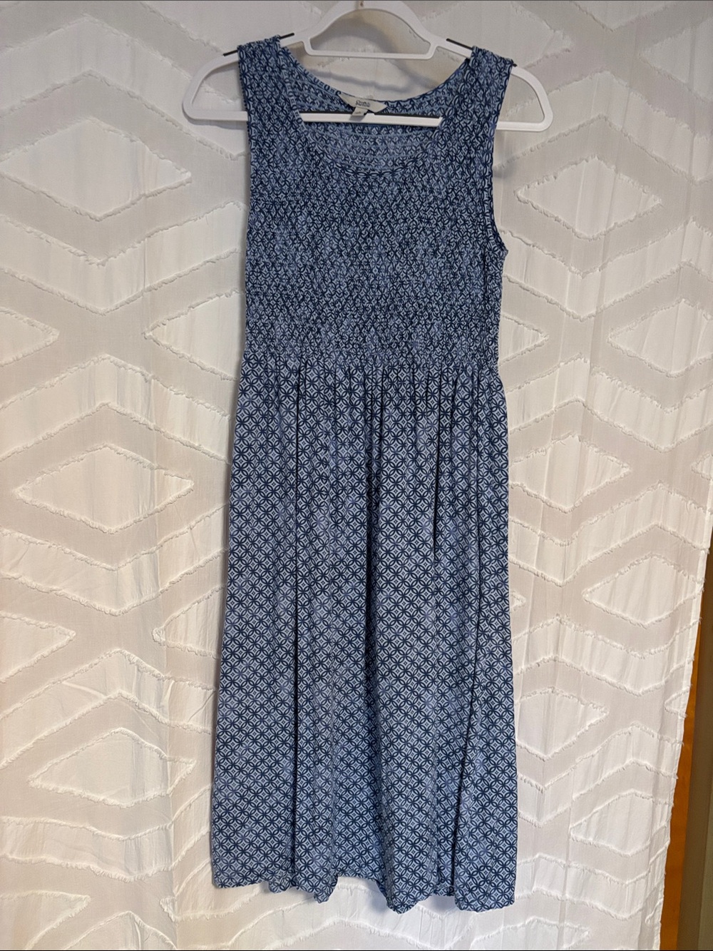Croft & Barrow Multi-Blue Smock Sleeveless Midi Dress